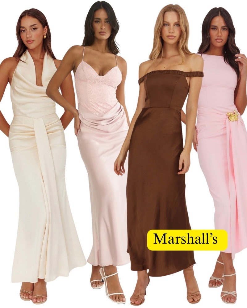 Selfie Leslie dresses $29.99 at Marshall’s!! Pink, yellow, brown, wedding guest, dressy, halter maxi, spaghetti strap, spring, summer, special occasion.

#LTKSaleAlert #LTKWedding #LTKootd
