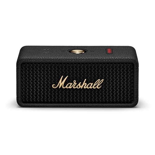 Marshall Emberton III Portable Bluetooth Speaker - Rugged Waterproof IP67 Design | Loud Stereo Sound, Deep Bass with 32+ Hr Playtime | Compact and Wireless for Travel and Outdoors - Black & Brass | Amazon (US)