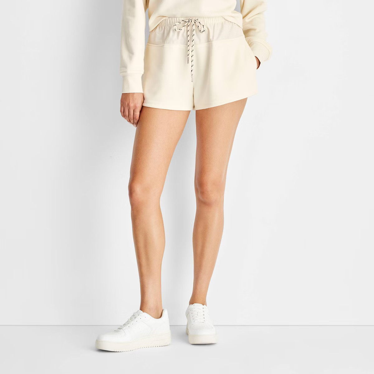 Women's High-Rise Sporty Fashion Shorts - Future Collective Cream | Target