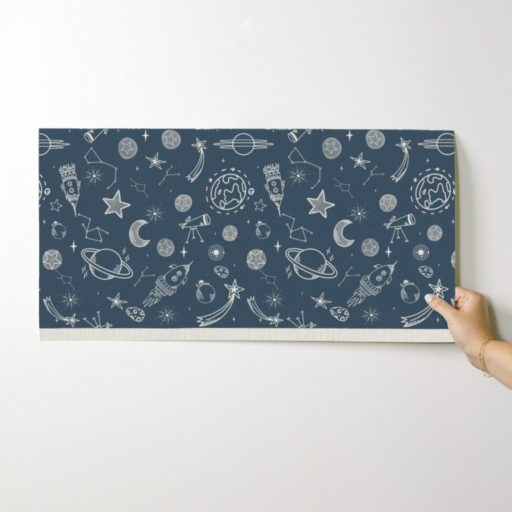 Wallpaper in Space Voyage Blue XL - Space Constellations | Spoonflower