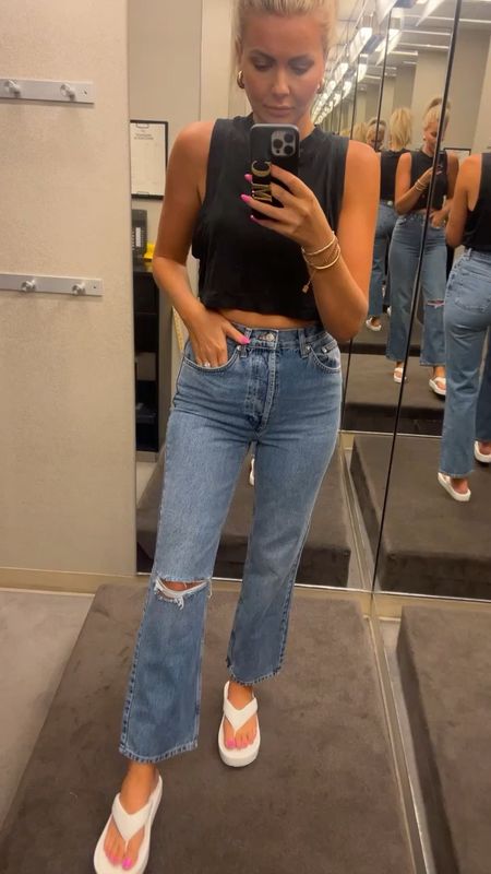 My favorite jeans for the season! 🙌🏻 Size up one size, I’m wearing a 28 - under $100
Platform flip flops on major sale

#LTKsalealert #LTKfindsunder50 #LTKshoecrush