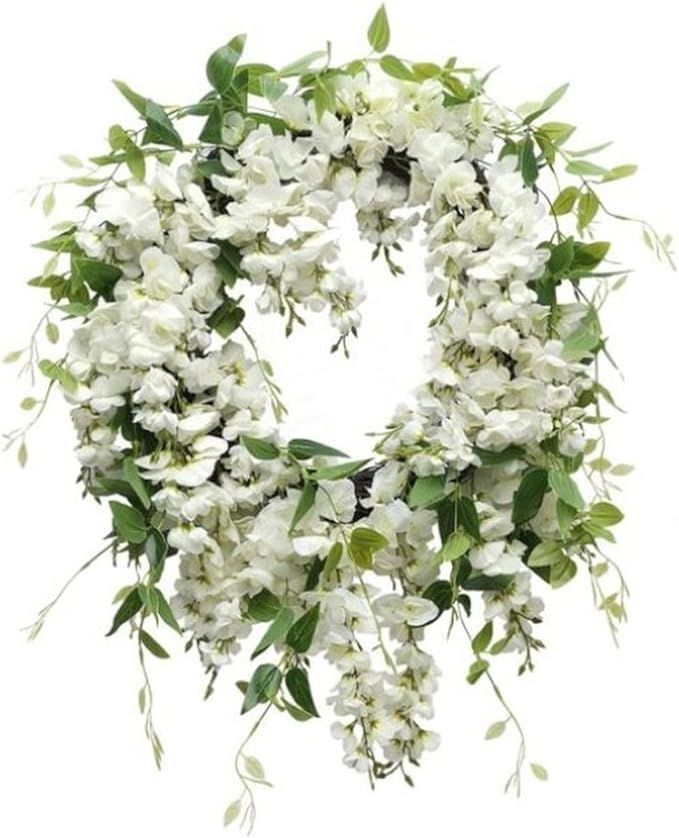 Regency International Wisteria/Natural Touch Tradescantia Wreath 22" Cream White | Amazon (US)