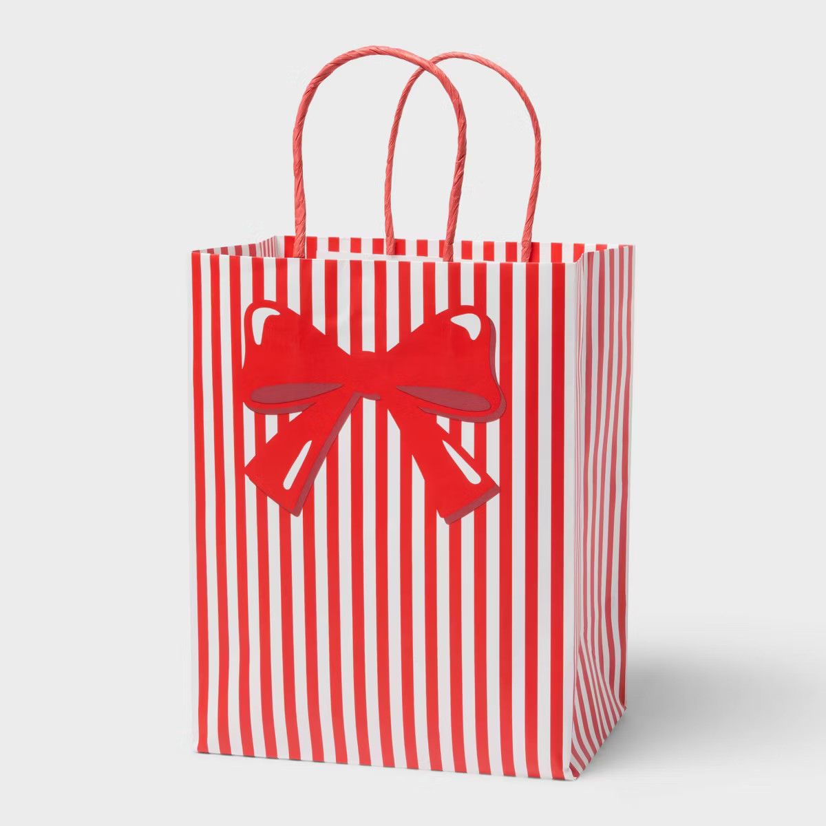 Small Striped Bow Christmas Gift Bag Red - Spritz™ | Target