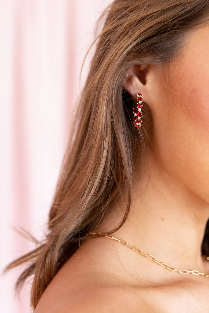 Cherish Heart Earrings - Gold/Red | Petal & Pup (US)