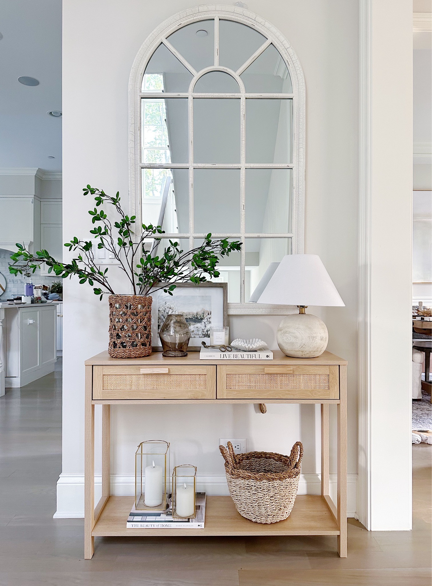 Entryway styling and decor! Love this Amazon find console table. Super affordable too! 

#LTKhome #LTKFind
