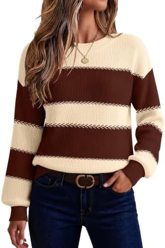 Zeagoo Sweaters for Women 2026 Loose Fit Chunky Knit Casual Fall Outfits | Amazon (US)