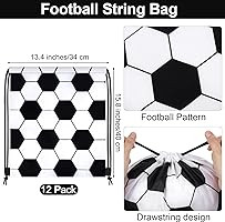 durony 12 Pieces Soccer Drawstring Backpack Sports Soccer Party Favor Bags Soccer Travel String B... | Amazon (US)