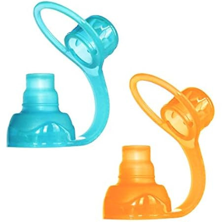 ChooMee SoftSip Food Pouch Tops | 100% Silicone | Orange Aqua | 4 CT | Amazon (US)