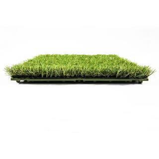 Turf Squares 1 ft. x 1 ft. Artificial Grass Interlocking Tiles (9-Pack) | The Home Depot