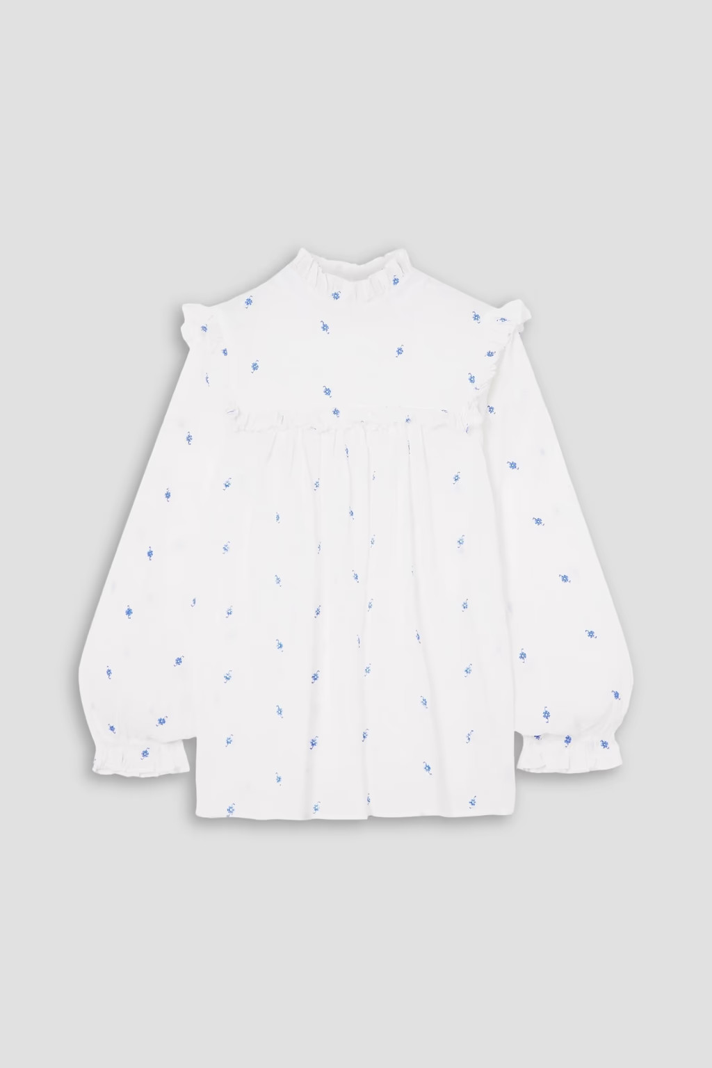 Lucinda ruffled embroidered Swiss-dot cotton blouse | The Outnet (US and CA)