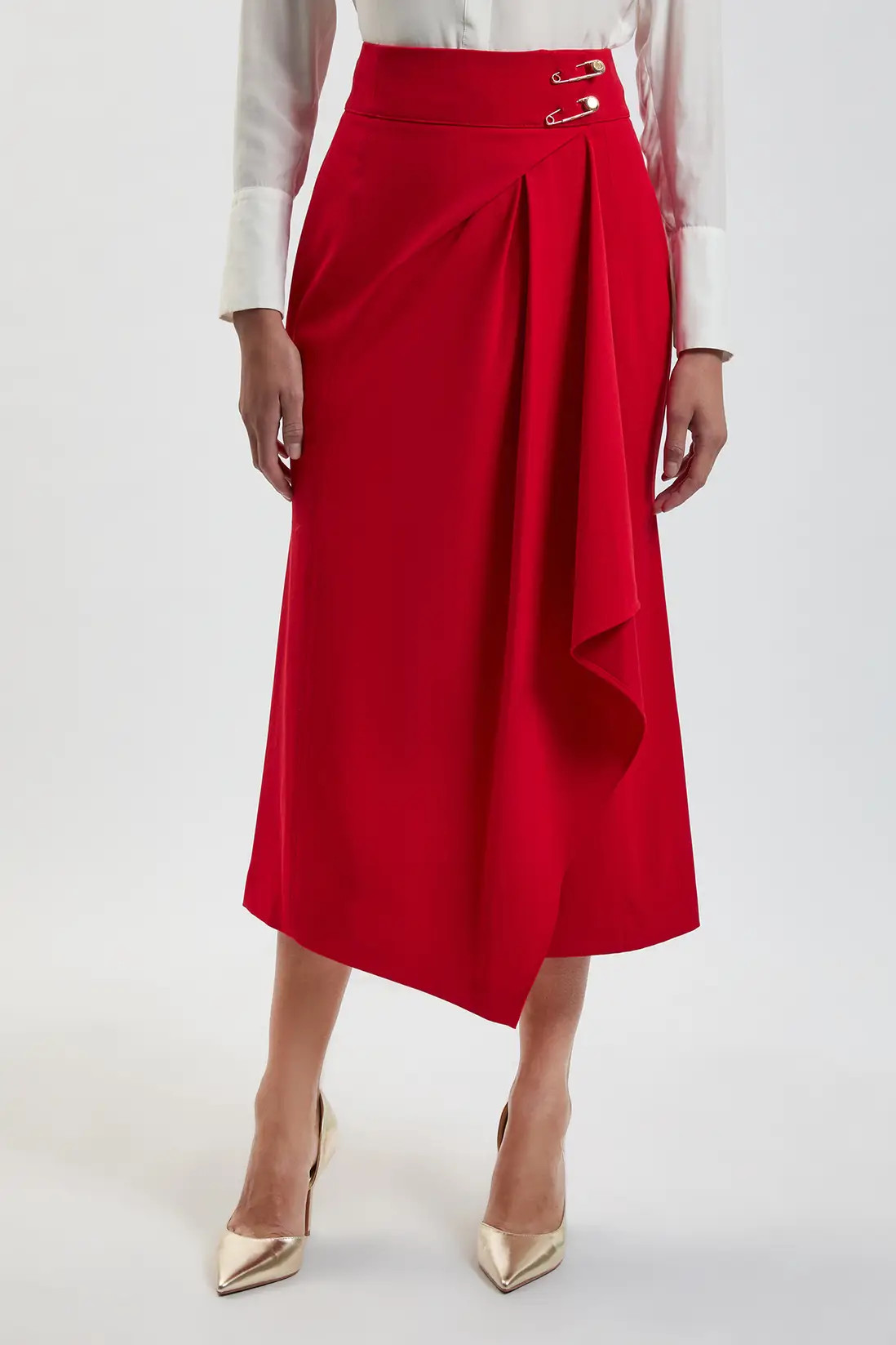 Tailored Wrap Trim Maxi Skirt | Karen Millen