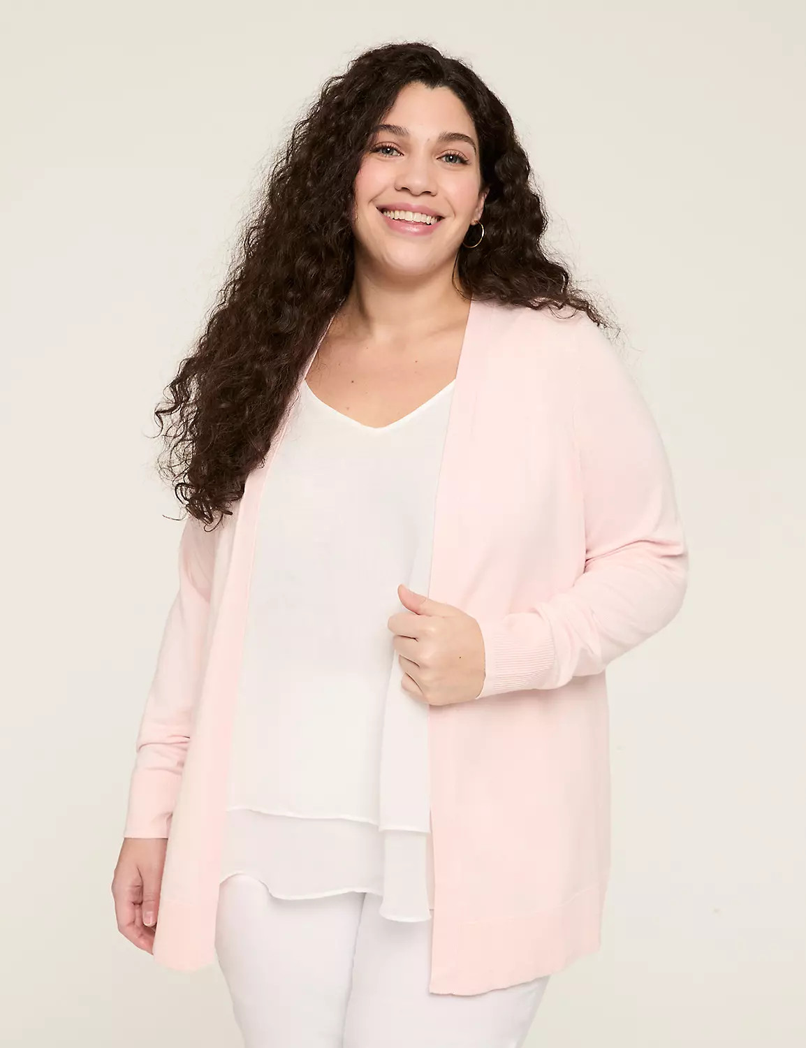 Modern Long-Sleeve Open-Front Cardigan | Lane Bryant (US)