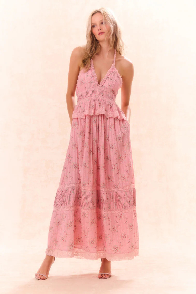 Avice Halter Cotton Print Maxi Dress | LoveShackFancy