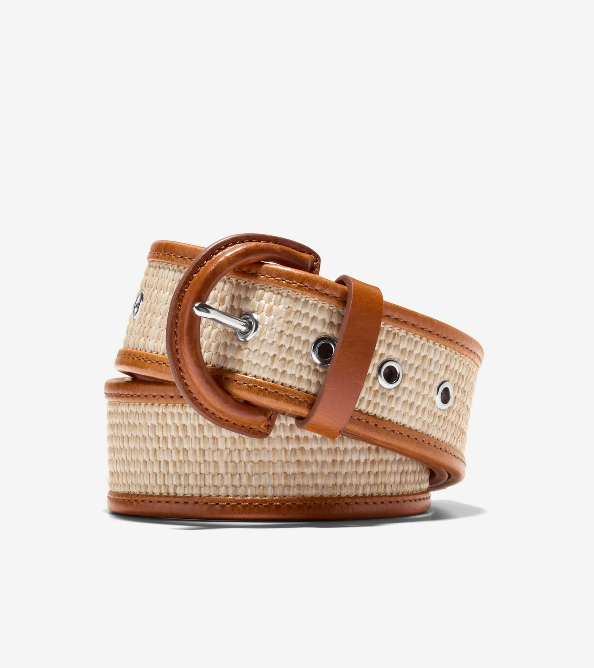 Cole Haan Women's 45MM Raffia Textured Belt - Beige Size Medium | Cole Haan (US)