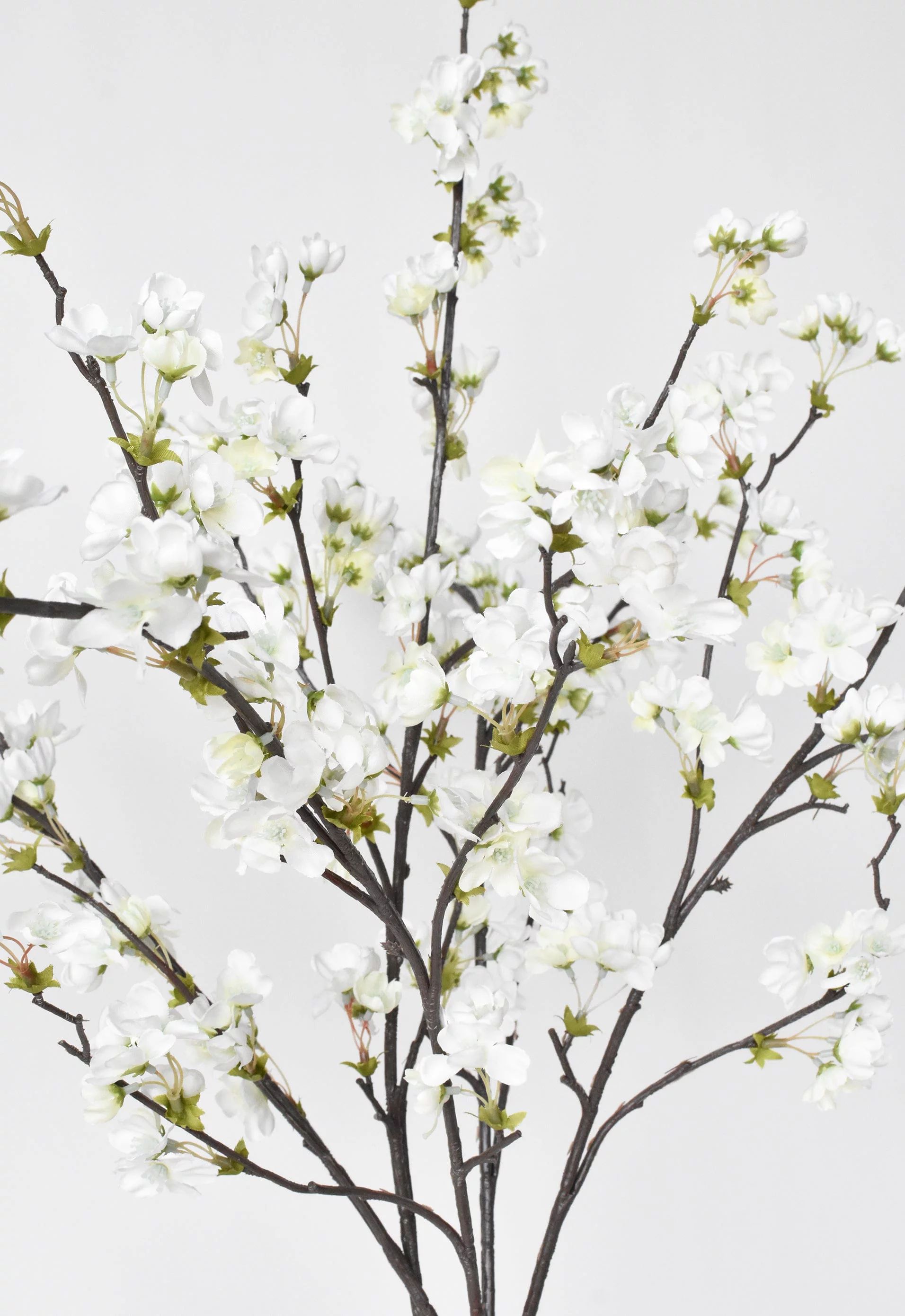 36" Faux Quince Blossom Cream / White Stem Flowering Branch | Walmart (US)