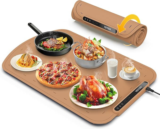 Food Warming Mat for Buffet, VEPOKA Electric Warming Tray to Keep Food Warm at Party, Silicone He... | Amazon (US)