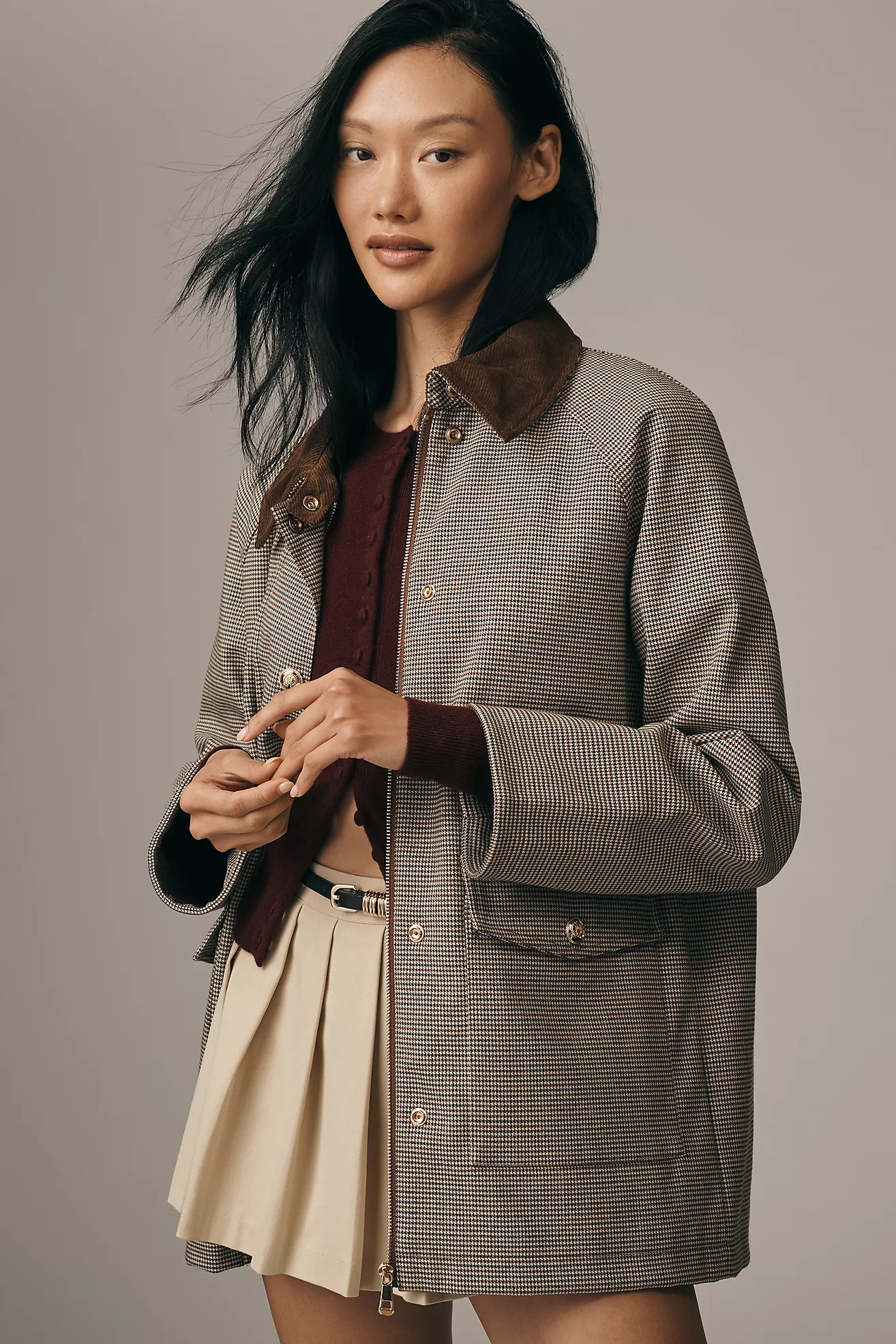 RD Style Bea Houndstooth Quilted Barn Jacket | Anthropologie (US)
