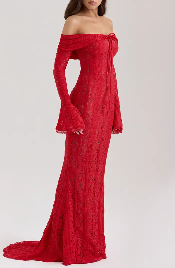 Belle Off the Shoulder Long Sleeve Mermaid Gown | Nordstrom