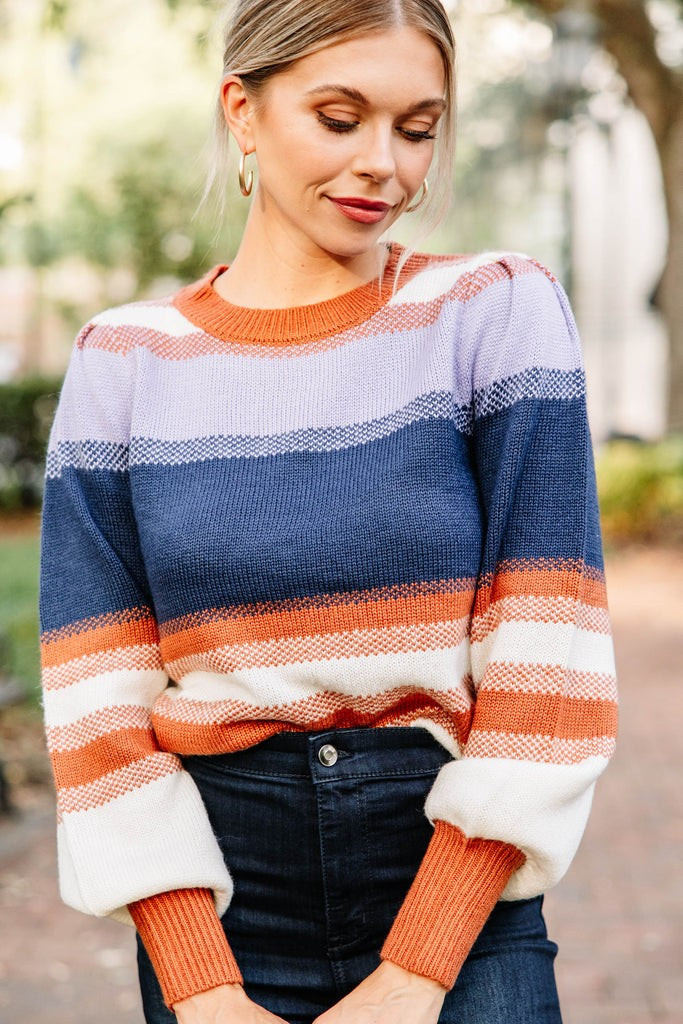 Fall For You Navy Striped Sweater | The Mint Julep Boutique