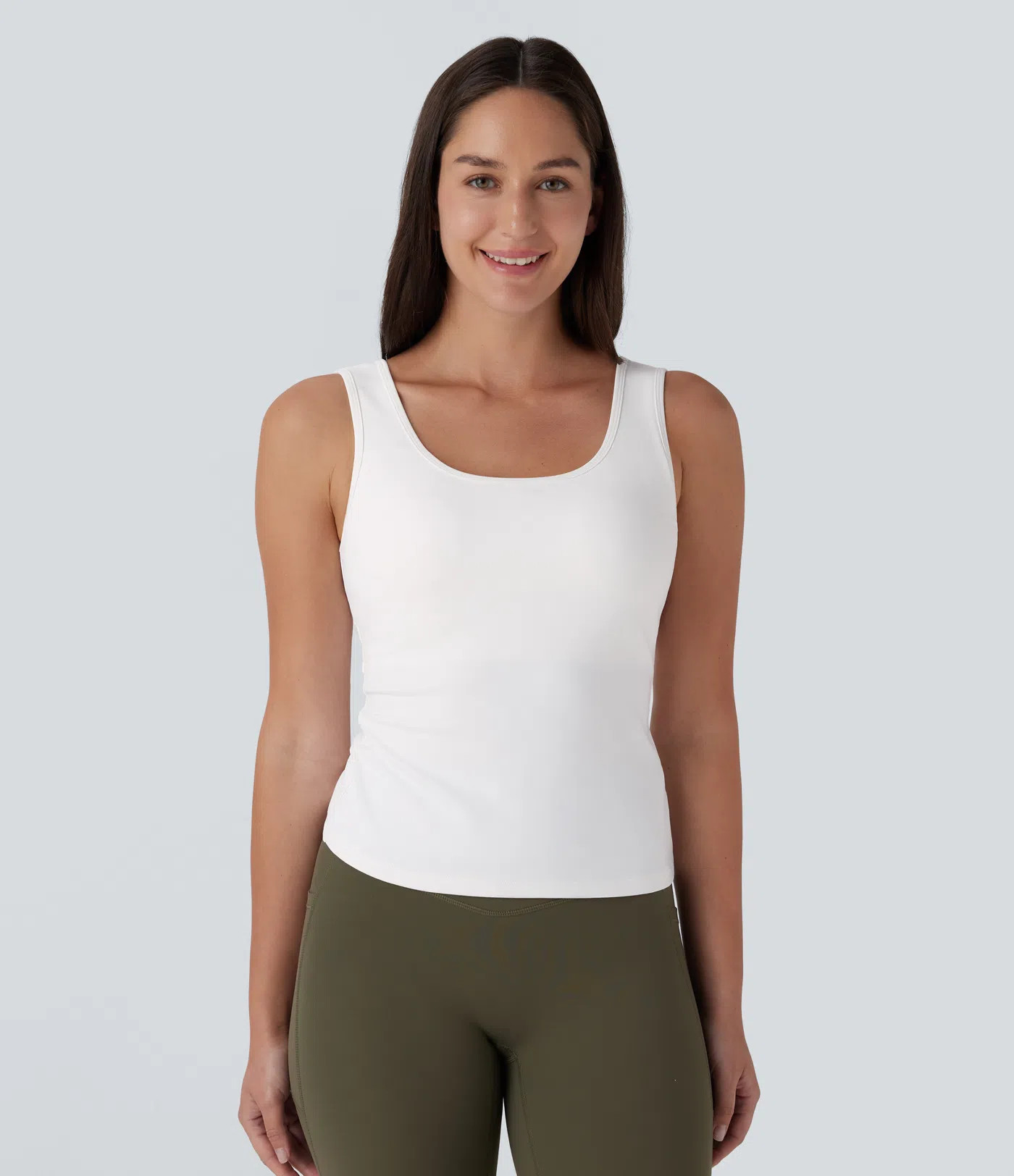 Women’s U Neck Crossover Yoga Tank Top-Longer Length - Halara | HALARA