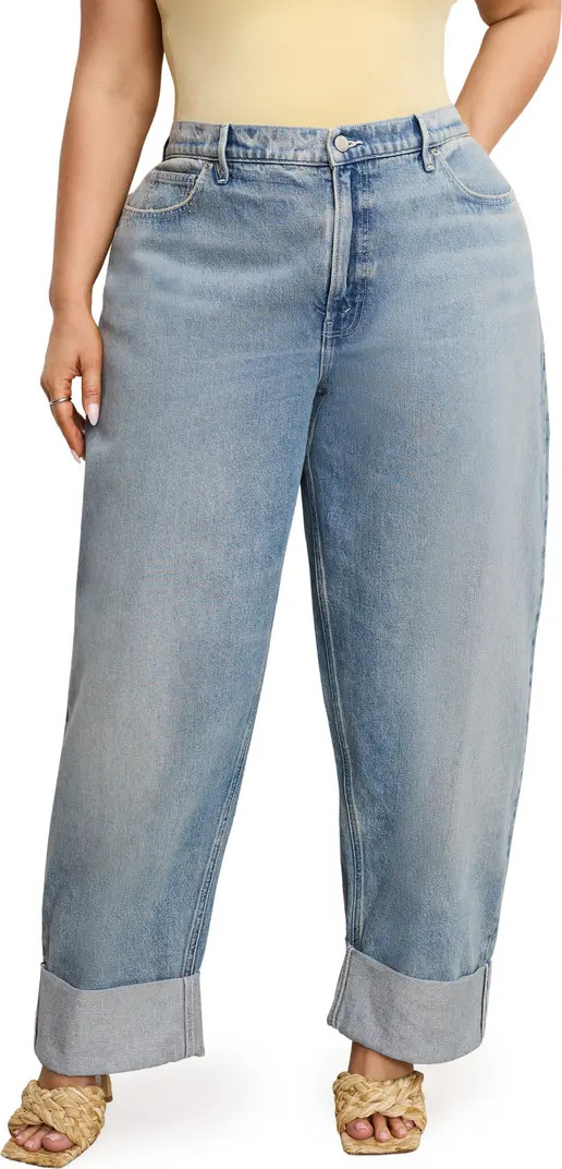 Good American Good Standard High Waist Ankle Barrel Jeans | Nordstromrack | Nordstrom Rack