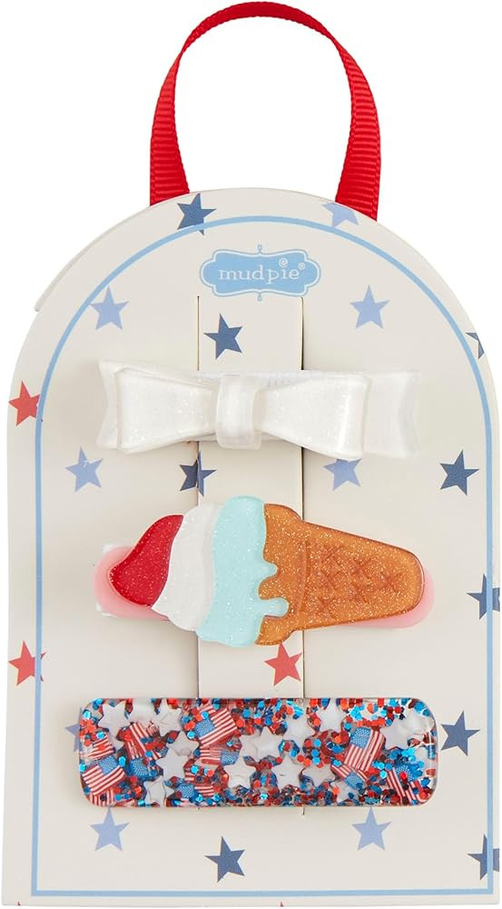 Mud Pie Children's Bow Fourth Hair Clips | Amazon (US)