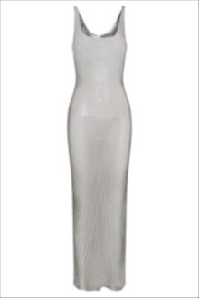 Click for more info about Delara Diamante Mesh Maxi Dress - Black