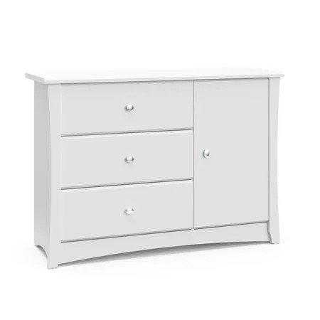 Storkcraft Crescent 3 Drawer Modern Combo Dresser White Finish | Walmart (US)