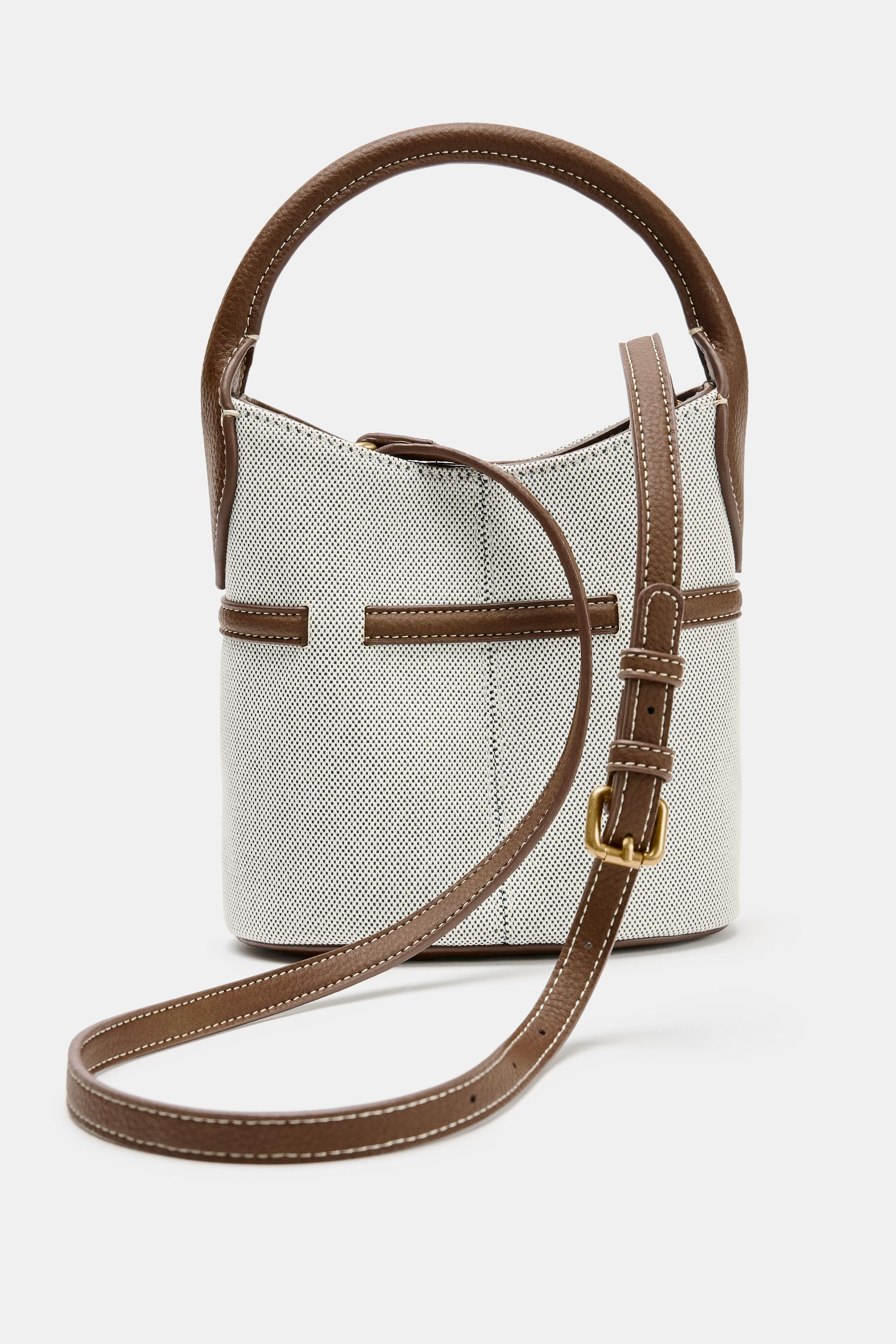 MINI CANVAS BUCKET BAG WITH BUCKLE | Zara US