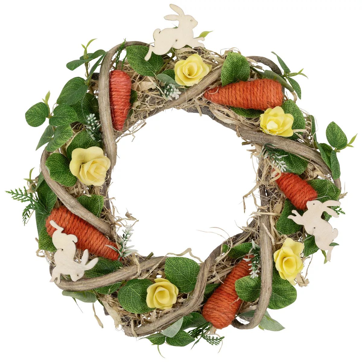 Northlight Mixed Floral and Carrots Artificial Easter Wreath - 11.5" | Target