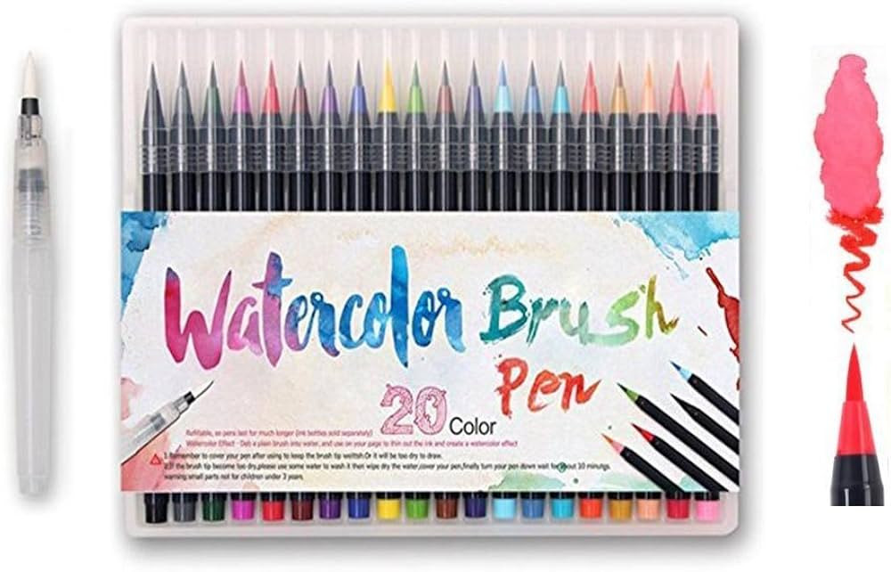Amazon.com : Alycoco Watercolor Brush Pens Set - Premium Soft Flexible Dual Tips Coloring Brush P... | Amazon (US)