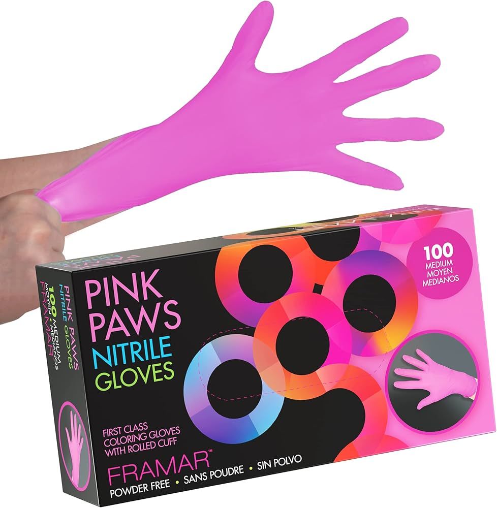 FRAMAR Pink Gloves Disposable Latex Free – Pink Nitrile Gloves Medium, Latex Free Gloves Medium... | Amazon (US)