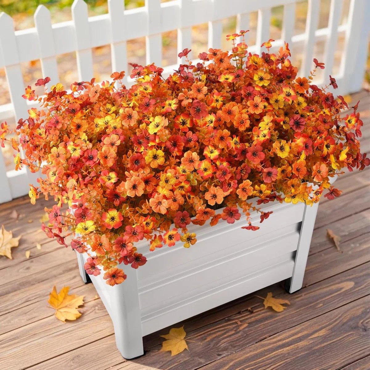 Artificial Fall Flowers For Outdoor 12 Bundles 4 Colors Faux Mums Fake Fall Plants For Decoration... | Wayfair North America