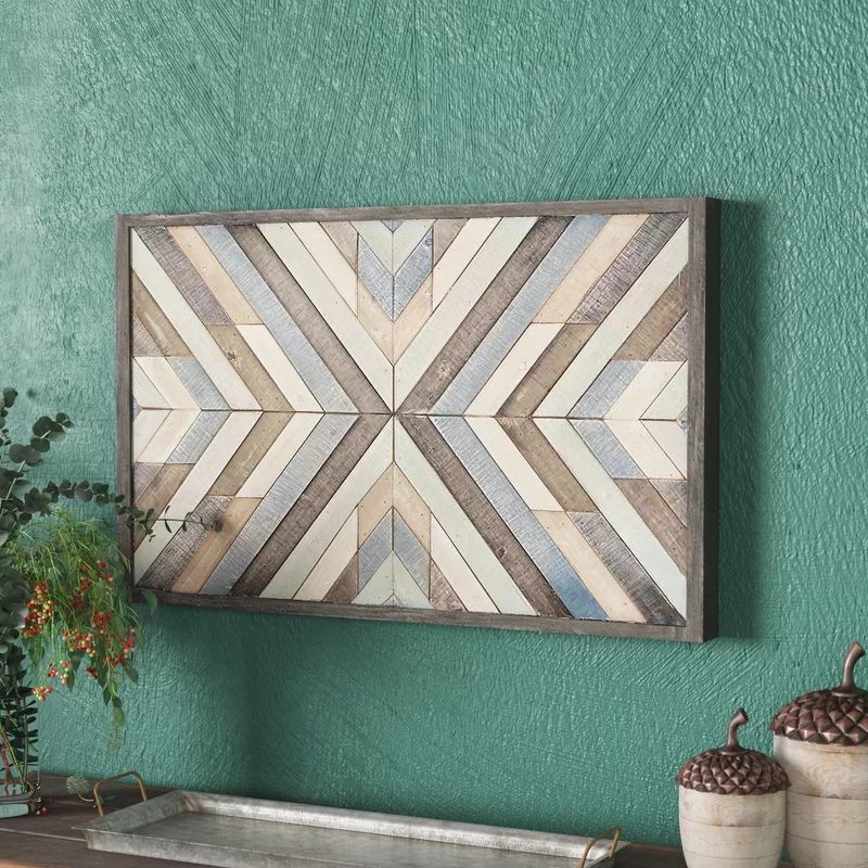 Rustic 'Chevron' Framed Graphic Art Print on Wood | Wayfair North America