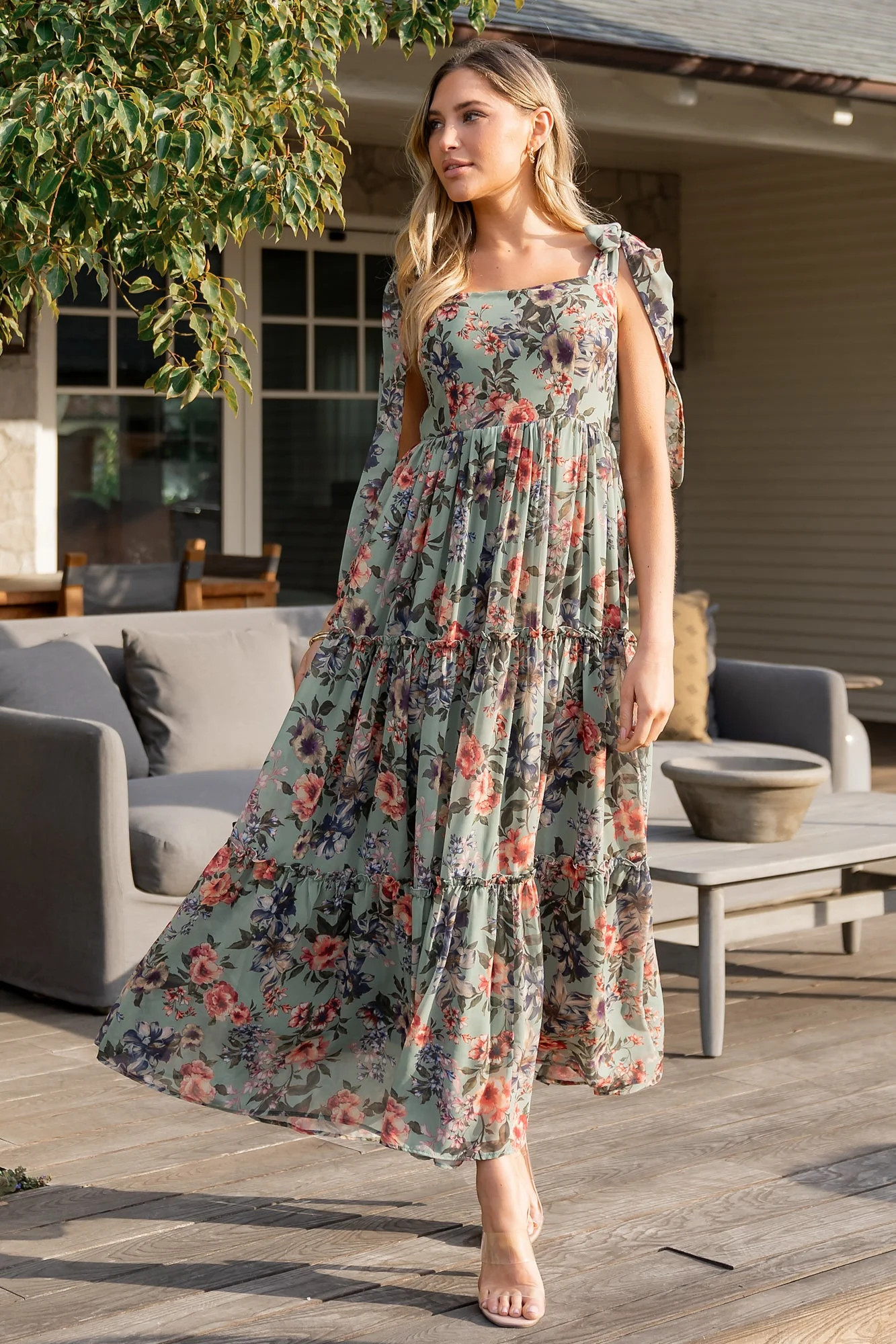 Anita Maxi Dress | Green Multi Floral | Baltic Born