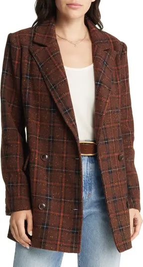 Treasure & Bond Double Breasted Plaid Coat | Nordstrom | Nordstrom