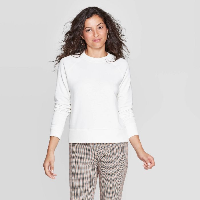 Women's Crewneck French Terry Raglan Pullover - A New Day™ | Target