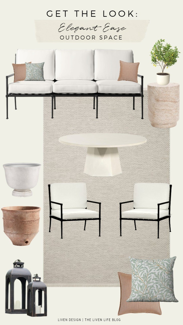 Outdoor patio space. Patio furniture. Outdoor coffee table. Outdoor accent table. Outdoor neutral rug. Planter pot. Outdoor throw pillows 

#LTKSeasonal #LTKSaleAlert #LTKHome