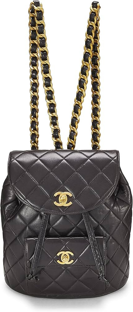 Amazon.com: Chanel, Pre-Loved Black Quilted Lambskin Classic Backpack Medium, Black : Luxury Stor... | Amazon (US)