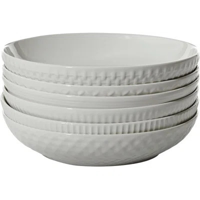 Set of 6 White Ceramic Bowls - 34oz Big Salad Plates, Pasta Bowls - White Soup Bowls | Wayfair North America