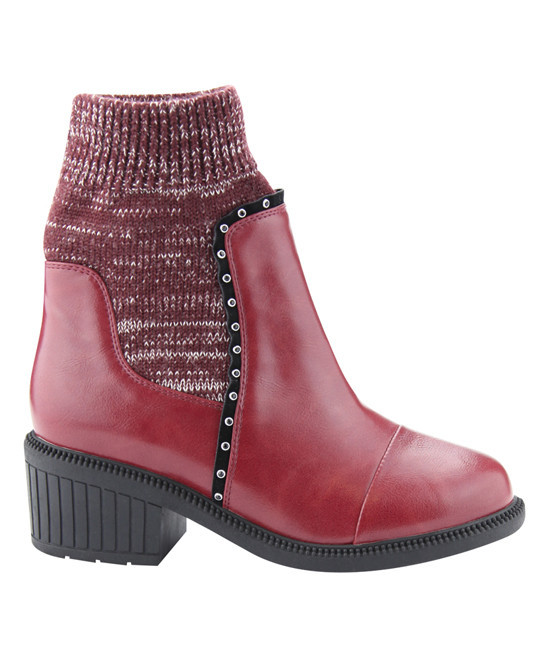 Bella Marie Women's Casual boots Burgundy - Burgundy Atlanta Ankle Boot - Women | Zulily