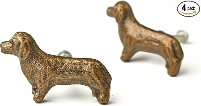 Antique Brass Dog Drawer Knob Metal Animal Cabinet Dresser Knob Pull Nursery Cupboard Wardrobe Kn... | Amazon (US)