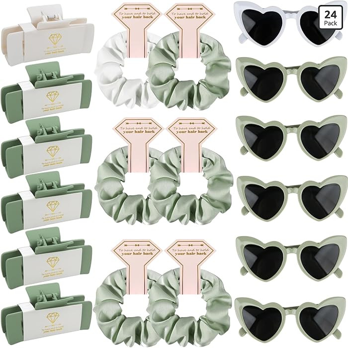 Bridesmaid Scrunchies Proposal Gifts 4.1inch square Hair Claws Bachelorette Hair Clip heart sungl... | Amazon (US)