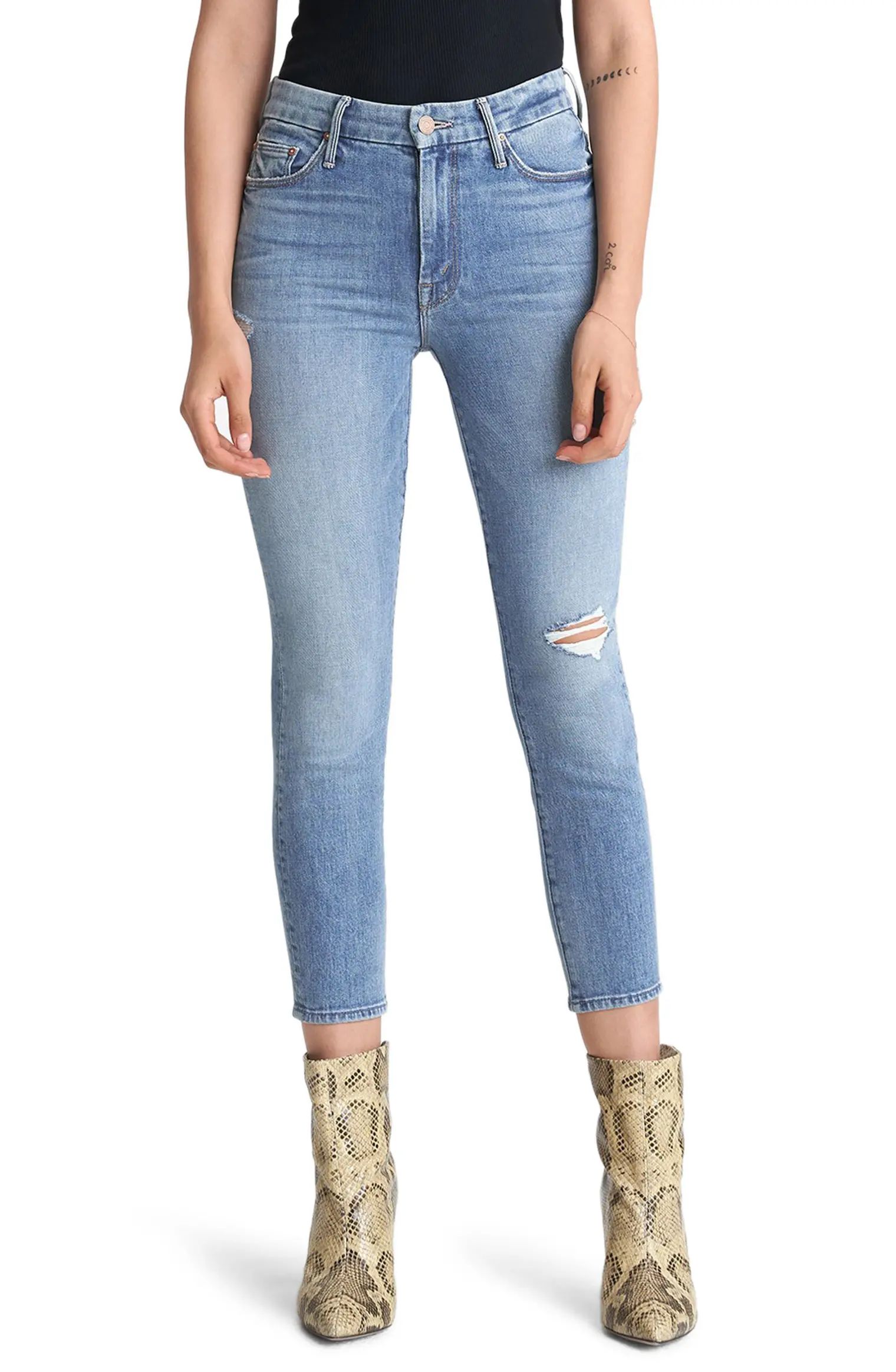 The Looker Ripped High Waist Crop Skinny Jeans | Nordstrom