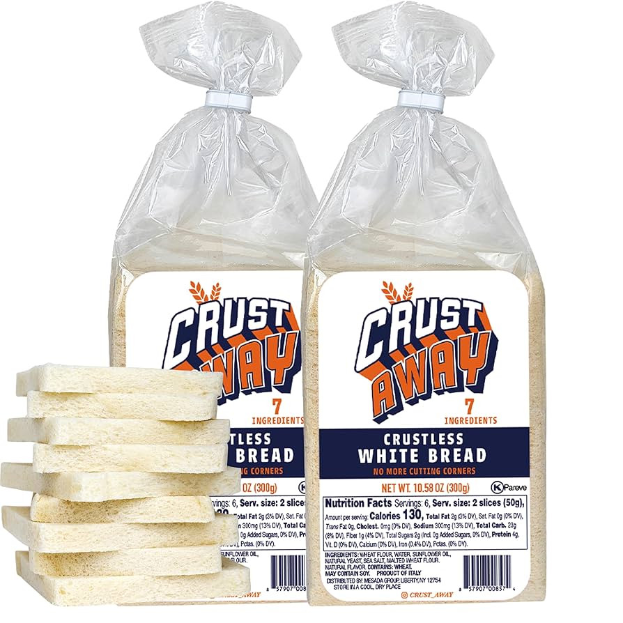 Crust Away Crustless White Bread – 7 Clean Ingredients – Non-GMO, Kosher, All Natural – 14 ... | Amazon (US)