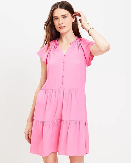 LOFT Pink Flutter Tiered Swing Dress #loft #summerdresses #summeroutfits #nashvilleoutfit - Nashville Outfit 


#LTKSummerSales #LTKSaleAlert #LTKOver40