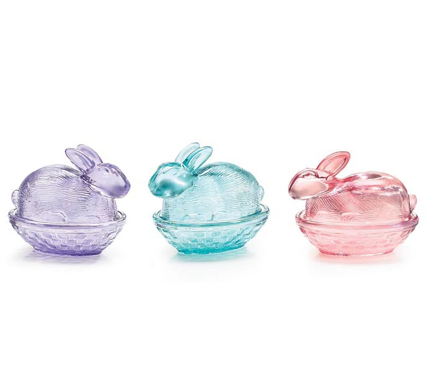 Whimsical & Functional: burton+BURTON Iridescent Glass Easter Bunny Candy Dish Set (3 Colors Set)... | Walmart (US)