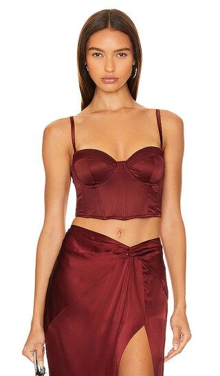 Cropped Hamptons Bustier in Cinnamon | Revolve Clothing (Global)