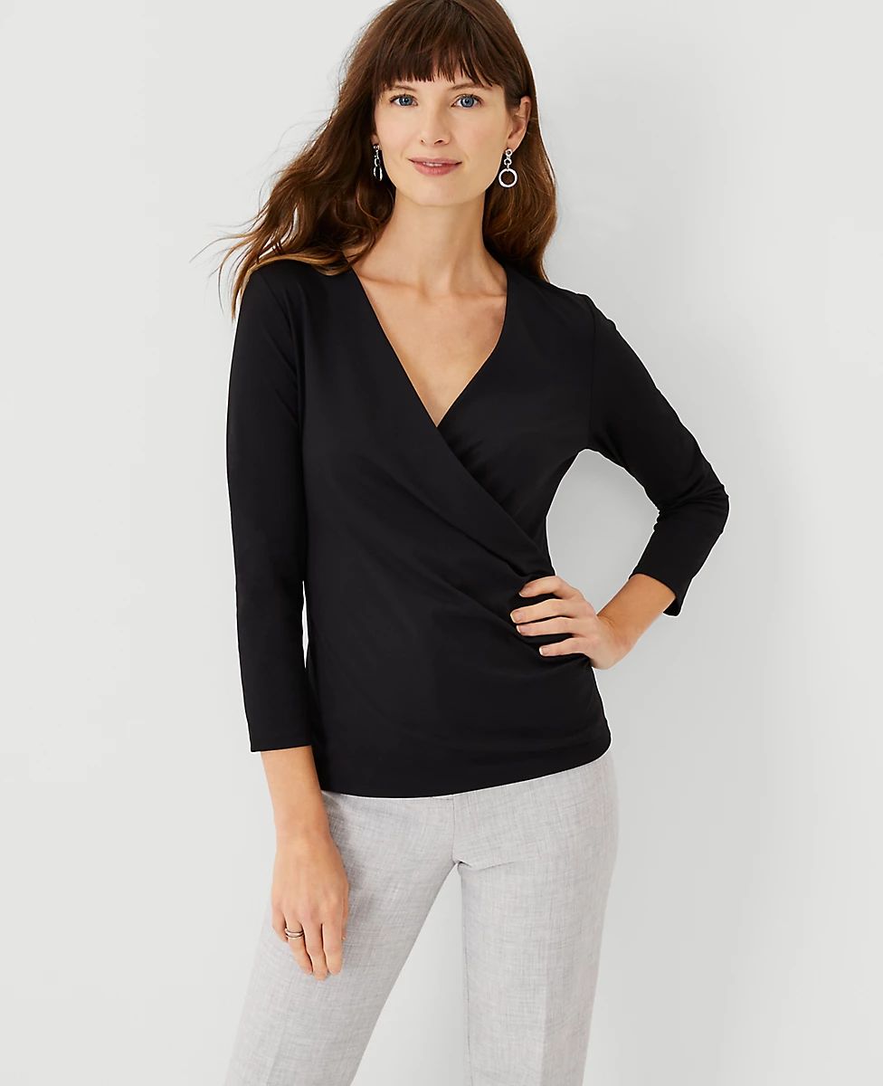 Refined Stretch Wrap Top | Ann Taylor (US)