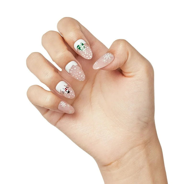 imPRESS Holiday Press-On Nails, Love at Frost Sight, Neutral, Medium, Almond Shape, 30 Ct. | Walmart (US)